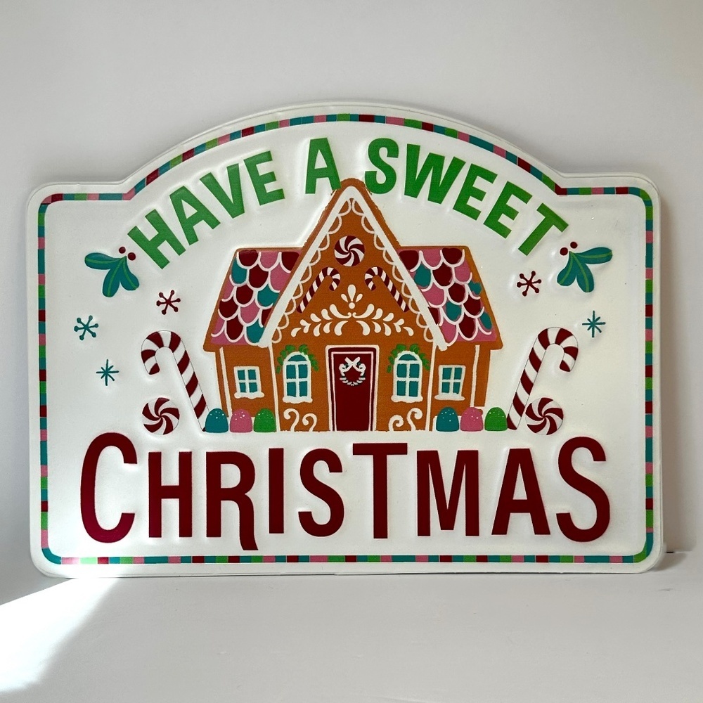 Gingerbread House Christmas Metal Sign